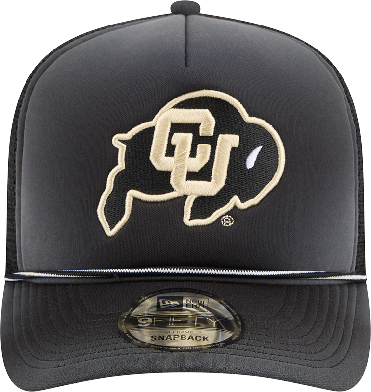 Colorado Buffaloes New Era Black Fade Rope 9FIFTY A-FRAME Trucker Snapback Hat