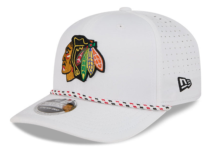 Chicago Blackhawks New Era White Rope 9SEVENTY Stretch-Snap Adjustable Hat