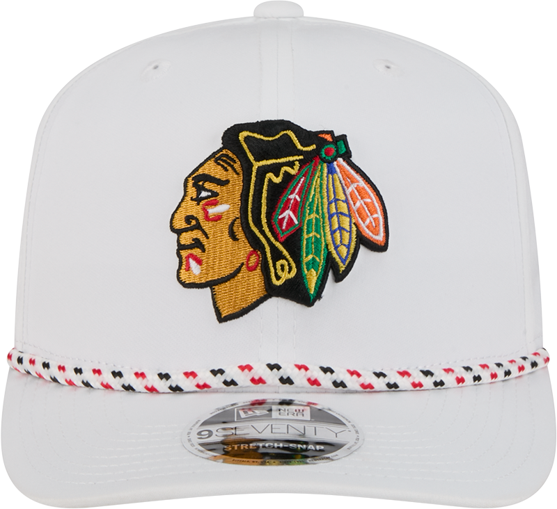 Chicago Blackhawks New Era White Rope 9SEVENTY Stretch-Snap Adjustable Hat