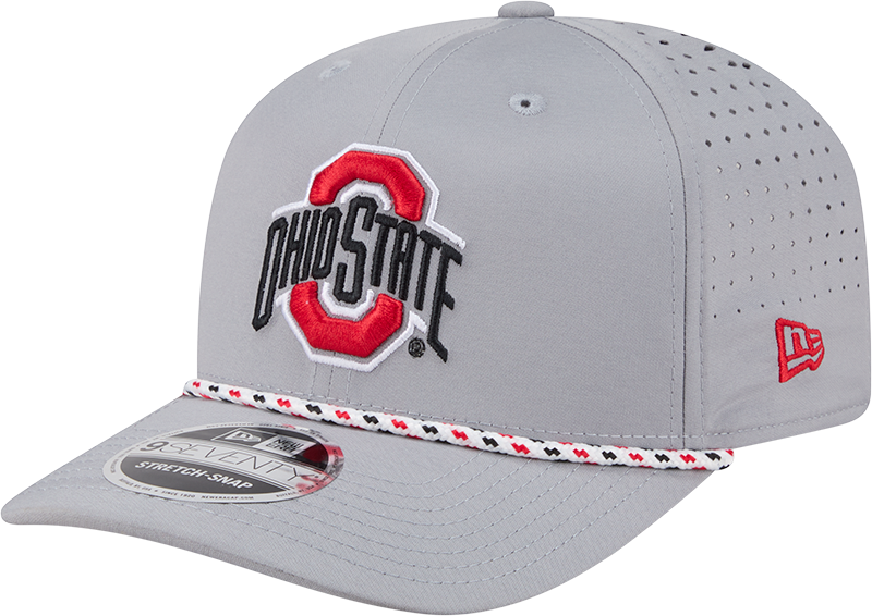 Ohio State Buckeyes New Era Grey Rope 9SEVENTY Stretch-Snap Adjustable Hat