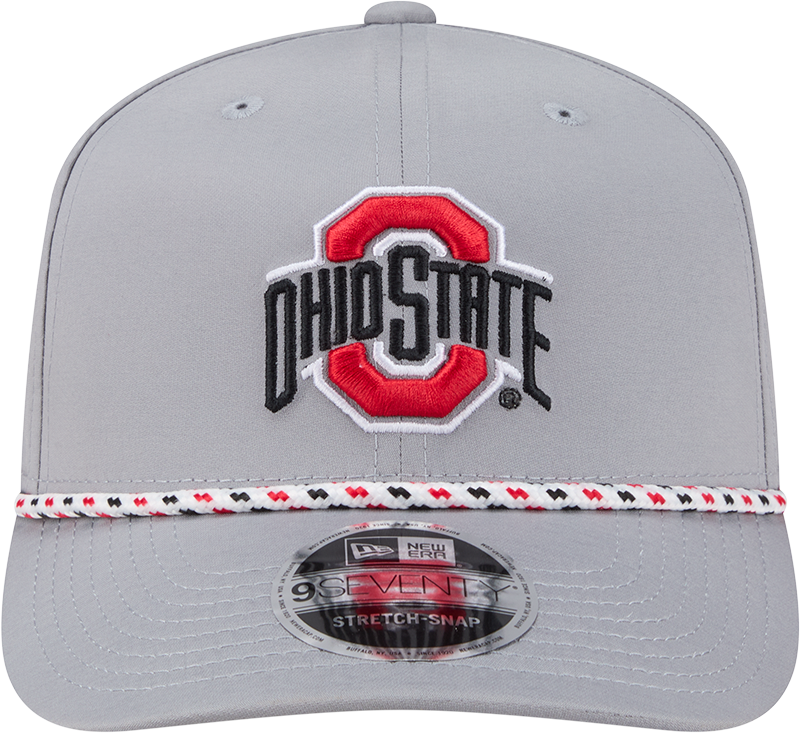 Ohio State Buckeyes New Era Grey Rope 9SEVENTY Stretch-Snap Adjustable Hat