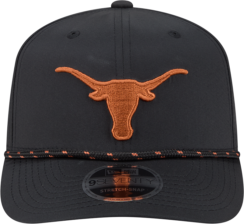 Texas Longhorns New Era Black Rope 9SEVENTY Stretch-Snap Adjustable Hat