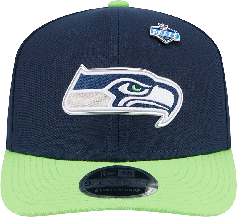 Seattle Seahawks New Era Navy/Green 2026 NFL Draft 9SEVENTY Snapback Adjustable Hat