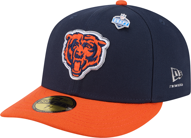 Men's Chicago Bears New Era Navy/Orange 2026 NFL Draft Pre-Curved 59FIFTY Fitted Hat