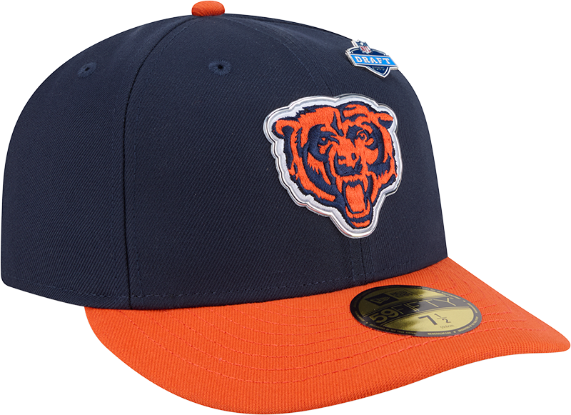 Men's Chicago Bears New Era Navy/Orange 2026 NFL Draft Pre-Curved 59FIFTY Fitted Hat