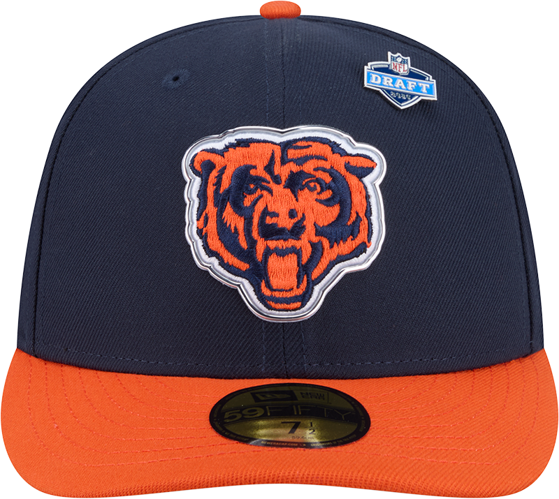 Men's Chicago Bears New Era Navy/Orange 2026 NFL Draft Pre-Curved 59FIFTY Fitted Hat