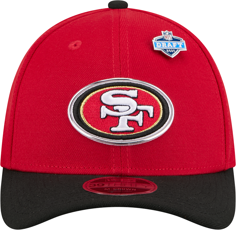 San Francisco 49ers New Era Red/Black 2026 NFL Draft 39THIRTY M-Crown Flex Hat