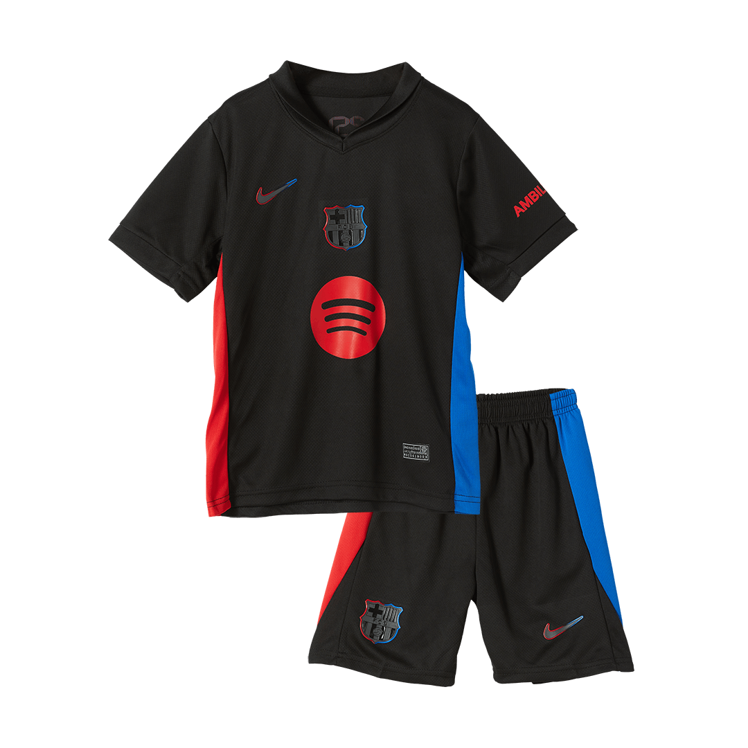 Kids Barcelona Custom Away Football Kits 2024/25 - Spotify Logo Without Text