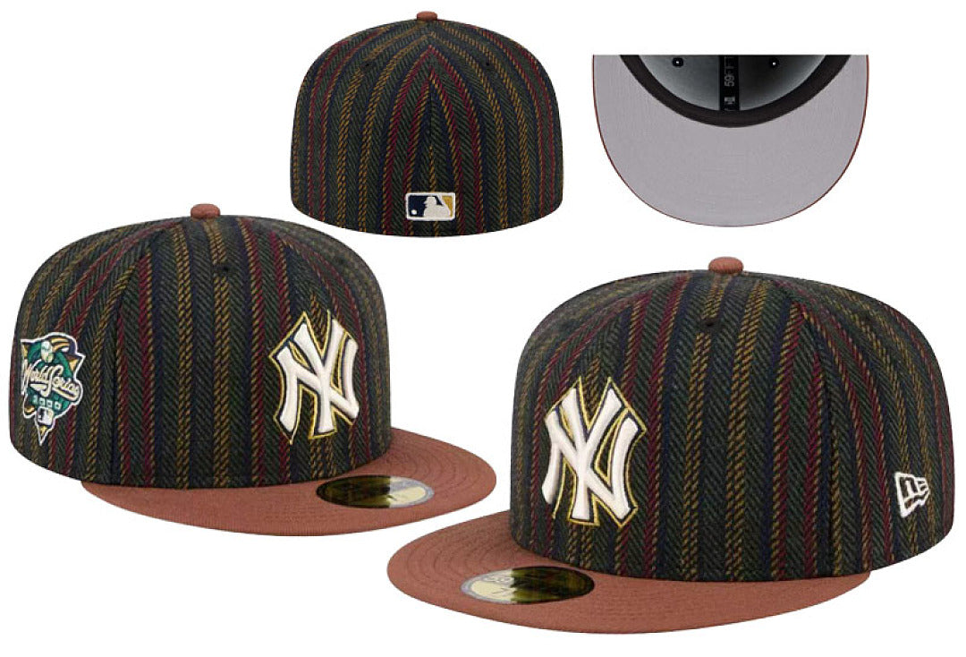 Men's New York Yankees New Era Brown Vintage Herringbone 59FIFTY Fitted Hat