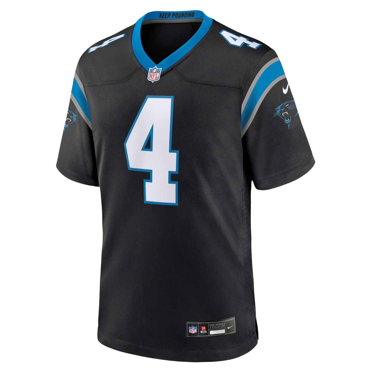 Men's Tetairoa McMillan Carolina Panthers Nike Black Replica Game Jersey