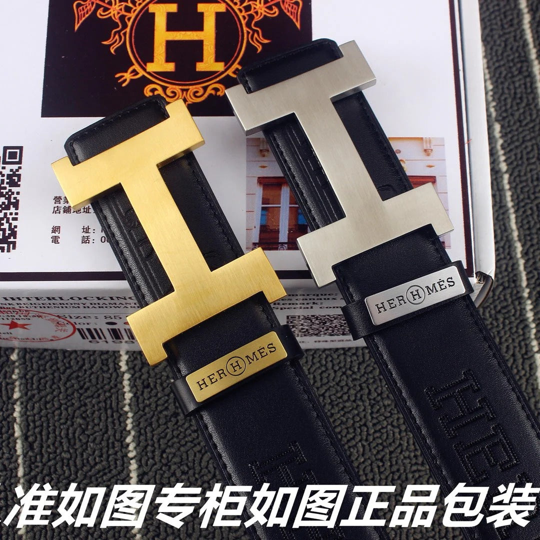 HM Constance Belt 38mm Black Calfskin Gold  Buckle 619961