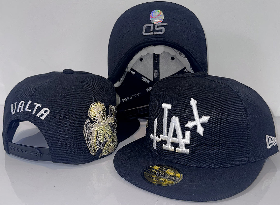 Men's Los Angeles Dodgers New Era Black 2025 National League Champions Locker Room 9SEVENTY Adjustable Hat