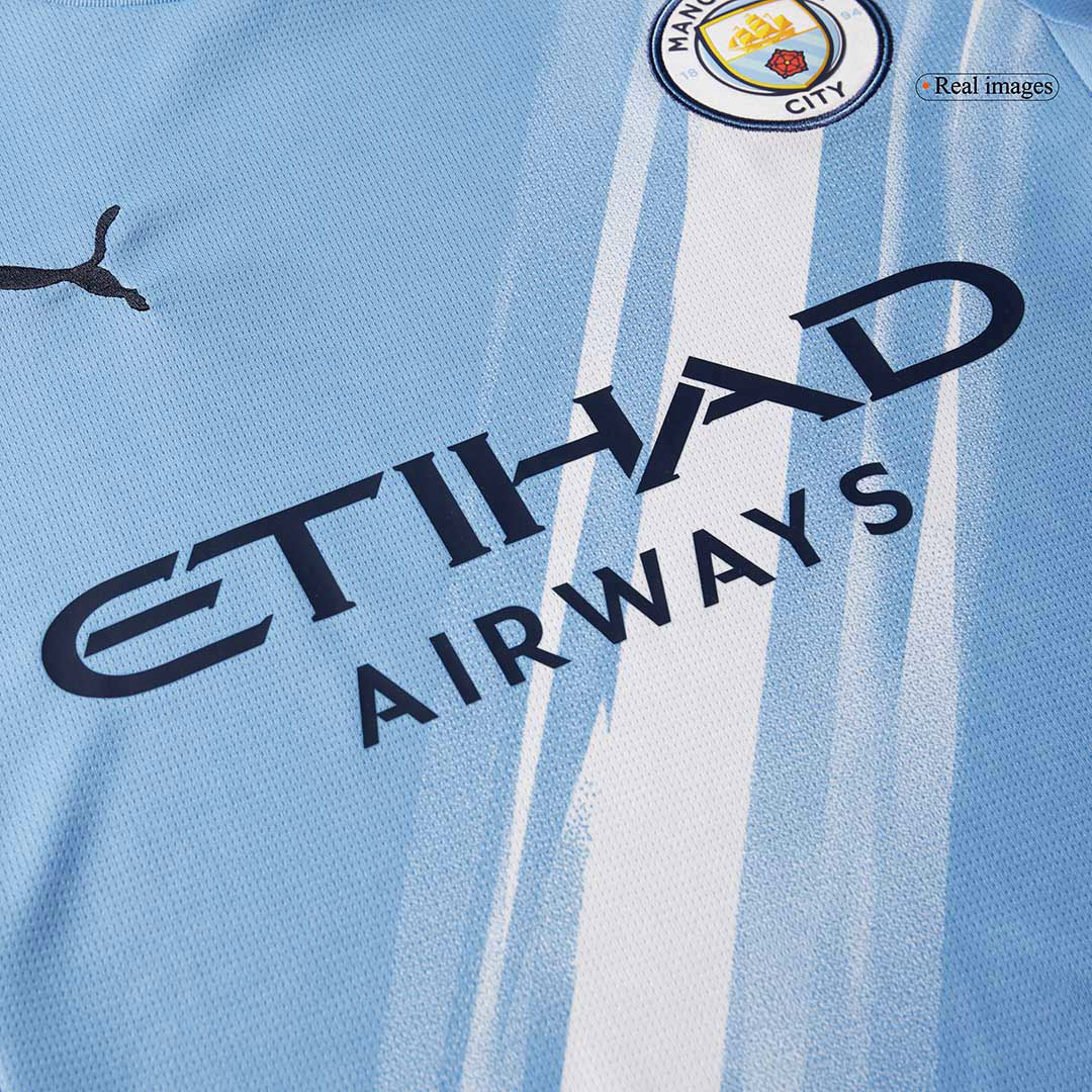 Manchester City Home Football Shirt Kit(Jersey+Shorts+Socks) 2025/26 Blue