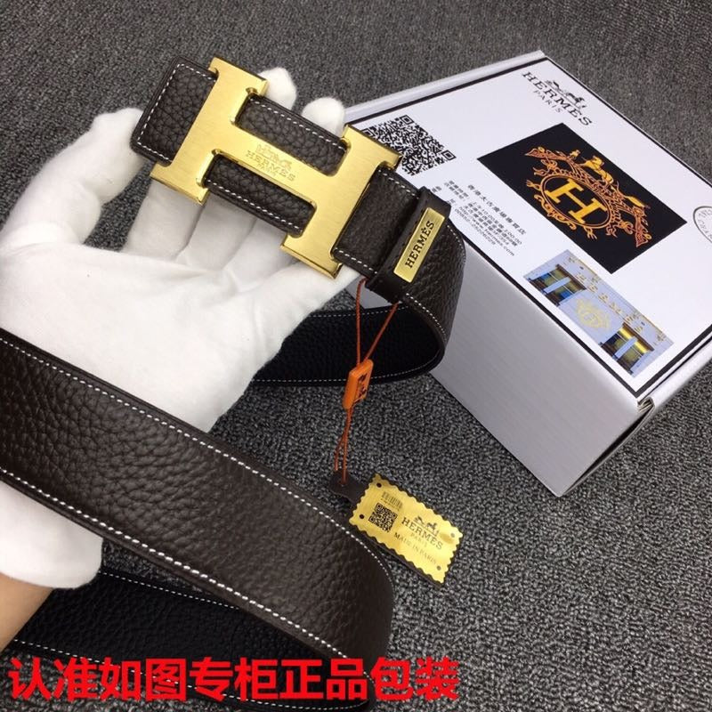 HM Original Belt 38mm Black Cowhide Gold Buckle 620253