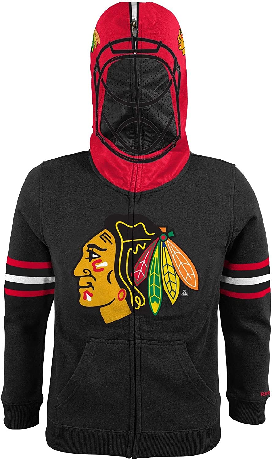 Chicago Blackhawks Youth NHL Reebok "Goalie Mask" Full Zip Sweatshirt