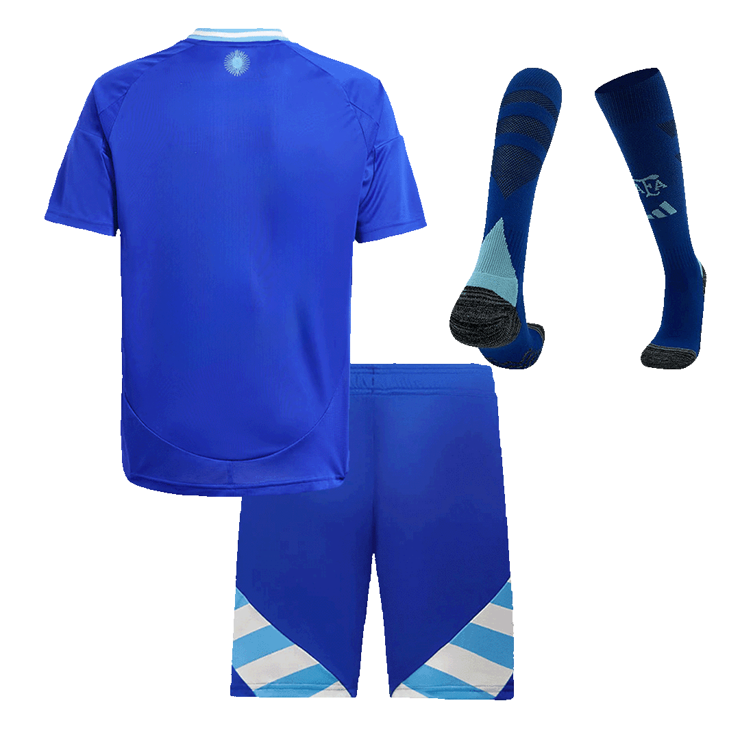 Kid's Argentina Away Football Shirt Kit(Jersey+Shorts+Socks) 2024