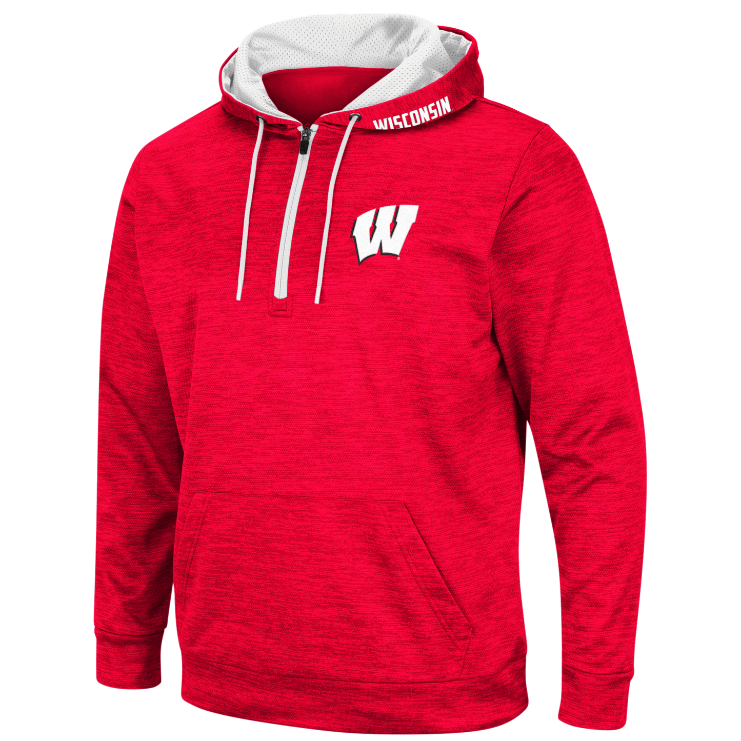 Men's NCAA Wisconsin Badgers Wonder Marled 1/4 Zip Hoodie By Colosseum Athletics