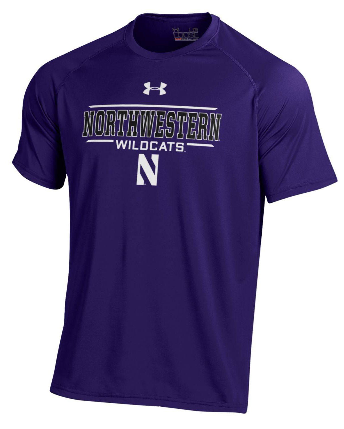 Men's NCAA Northwestern Wildcats Heatgear Purple Short Sleeve Tech Tee
