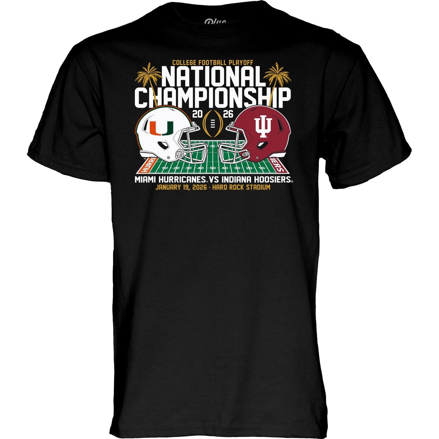 Men's Indiana Hoosiers vs Miami Hurricanes Corner Cross Tee
