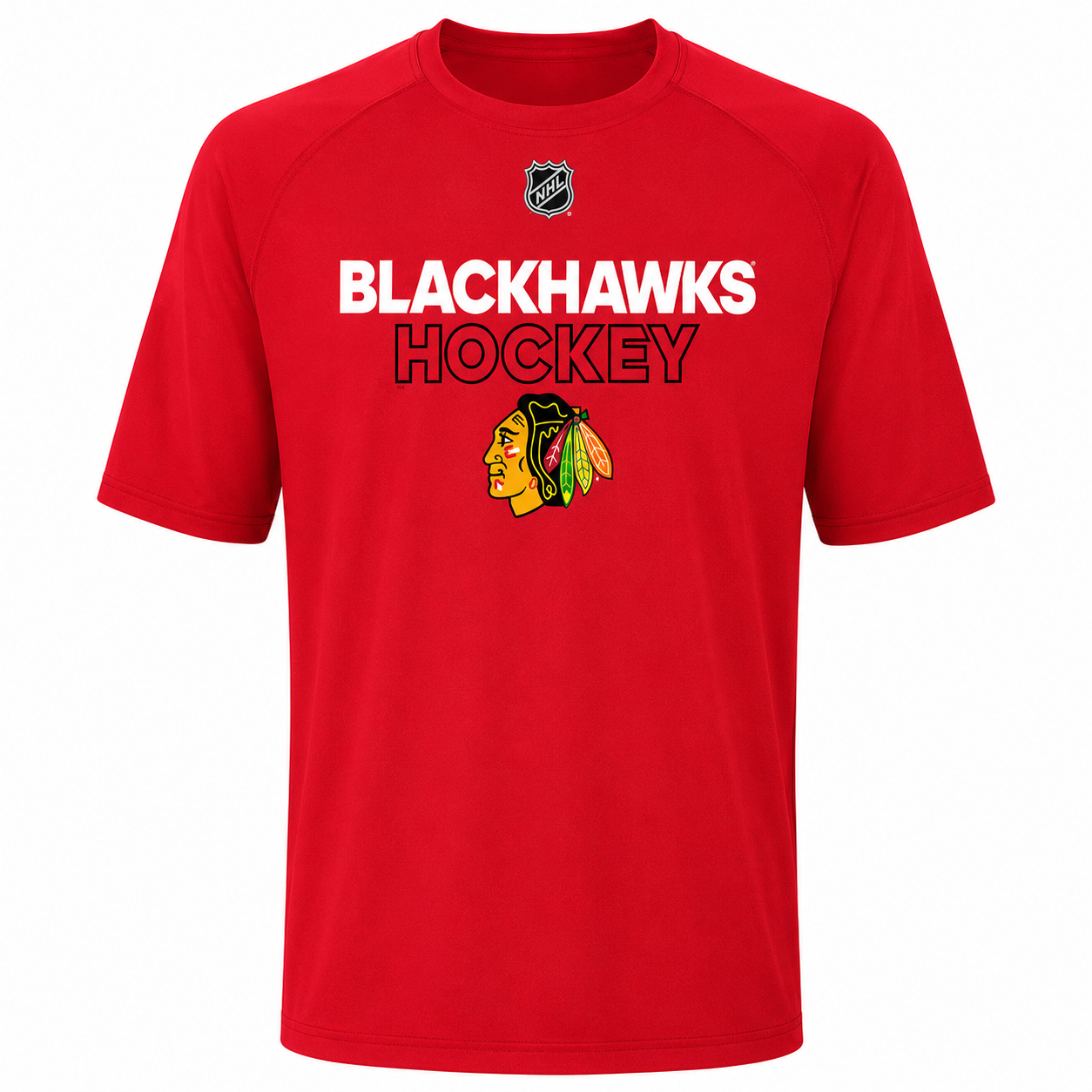 Youth Adidas Chicago Blackhawks Red Authentic Ice Short Sleeve T Shirt