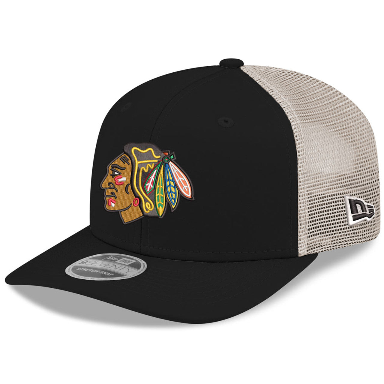 Men's Chicago Blackhawks New Era Black/Stone 2025 Winter Classic 9SEVENTY Trucker Hat