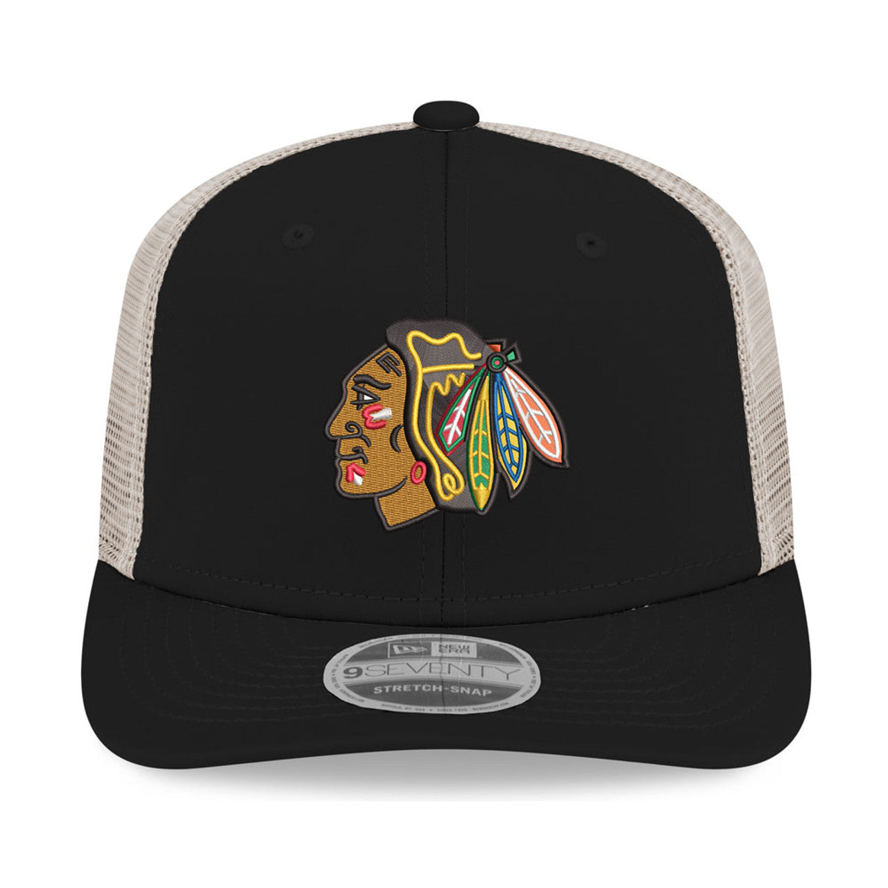 Men's Chicago Blackhawks New Era Black/Stone 2025 Winter Classic 9SEVENTY Trucker Hat