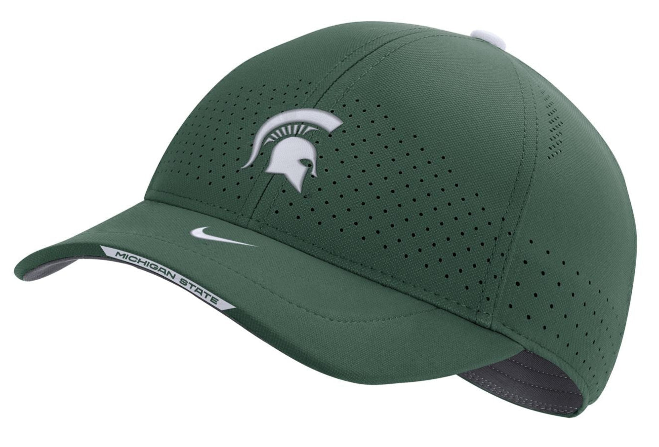 Nike Men's Michigan State Spartans Green AeroBill Swoosh Adjustable Classic 99 Football Sideline Hat