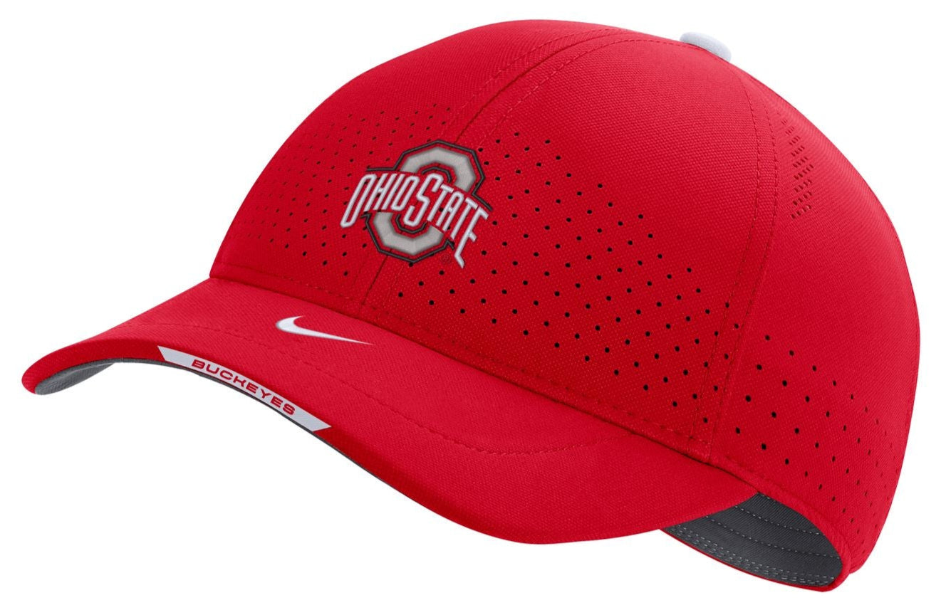 Nike Men's Ohio State Buckeyes Red AeroBill Swoosh Adjustable Classic 99 Football Sideline Hat