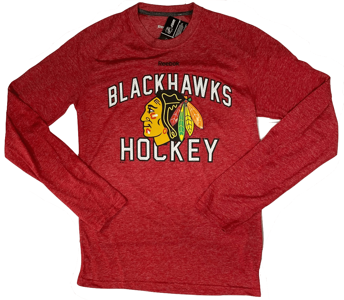 Reebok Chicago Blackhawks NHL Red Open Net Adult Long Sleeve Shirt