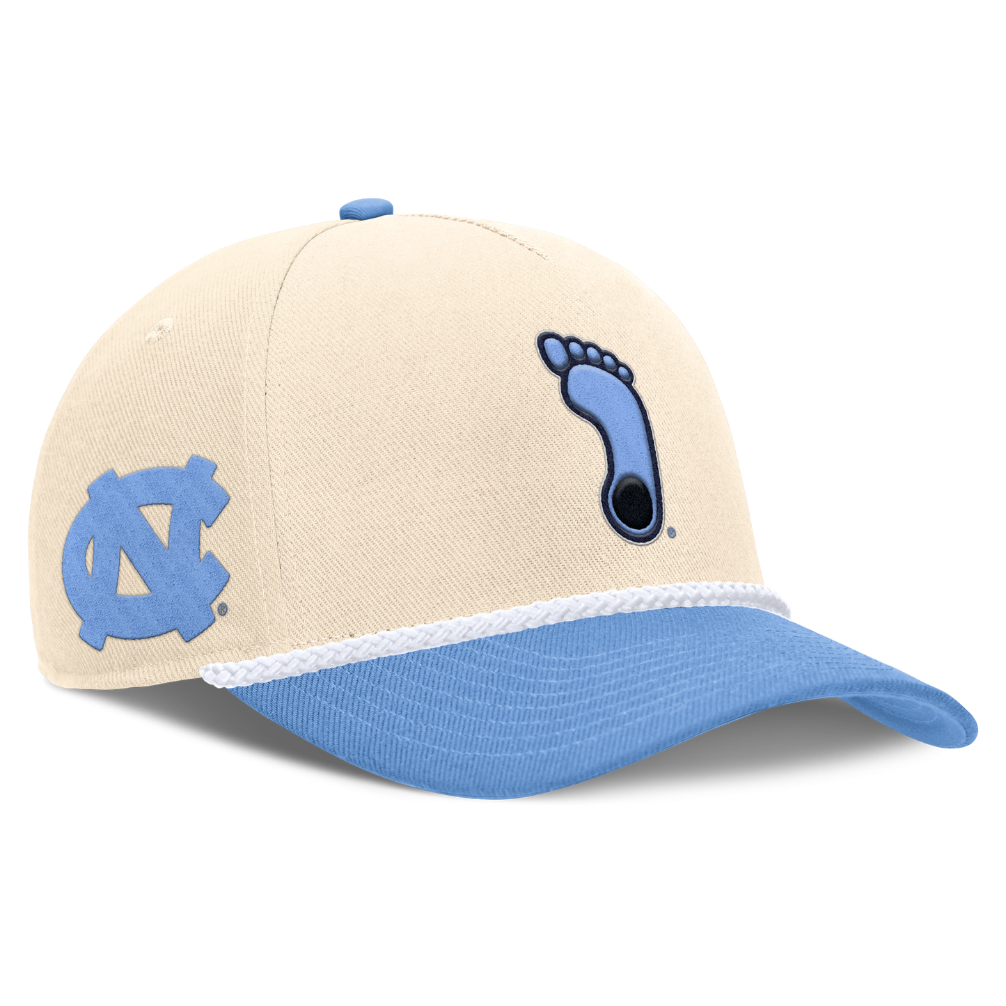 North Carolina Tar Heels Jordan Brand Unisex 2026 Primetime Natural 5-Panel Rope 2-Tone Rise Hat - Natural