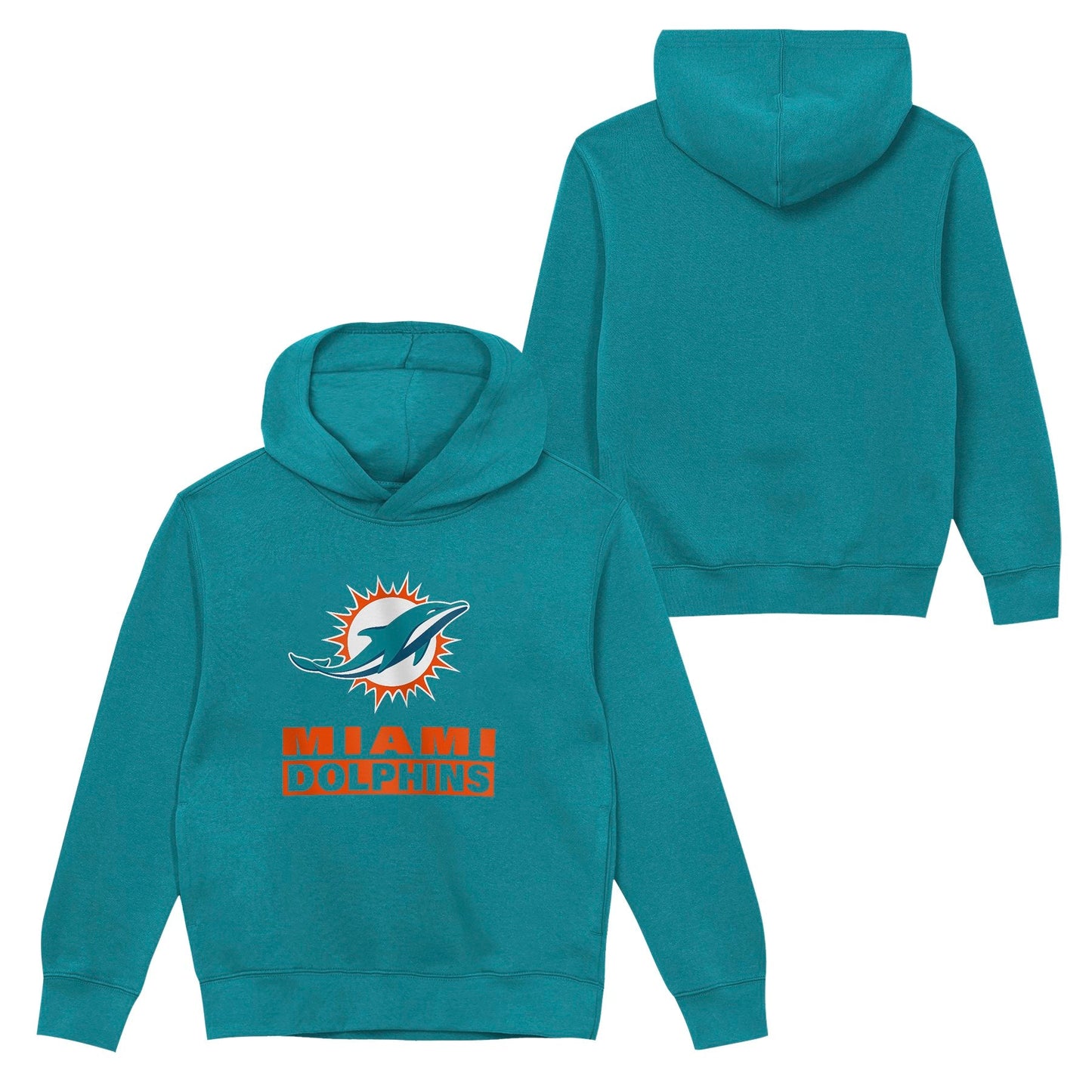 Miami Dolphins Youth Back to Basics Aqua Hoodie