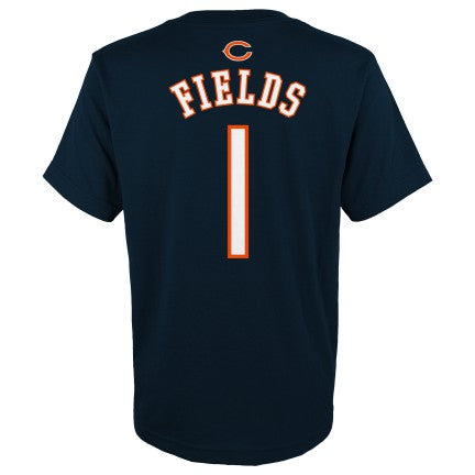 Kids Justin Fields Chicago Bears Navy Mainliner Name And Number Shirt