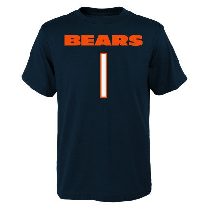 Kids Justin Fields Chicago Bears Navy Mainliner Name And Number Shirt