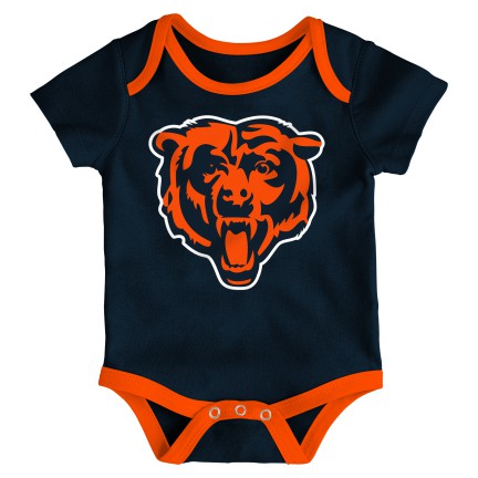 Newborn/Infant Chicago Bears Champ 3-Piece Short Sleeve Creeper Set