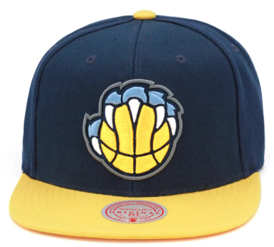 Men's Vancouver Grizzlies Mitchell & Ness Navy/Gold Alternate Core Basic Adjustable Snapback Hat