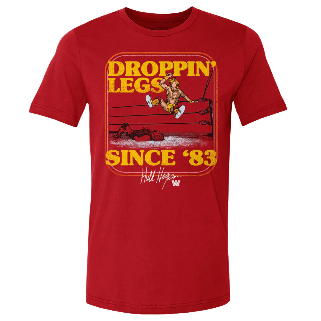 Men's WWE Hulk Hogan Dropping Legs Since '83 Red T-Shirt