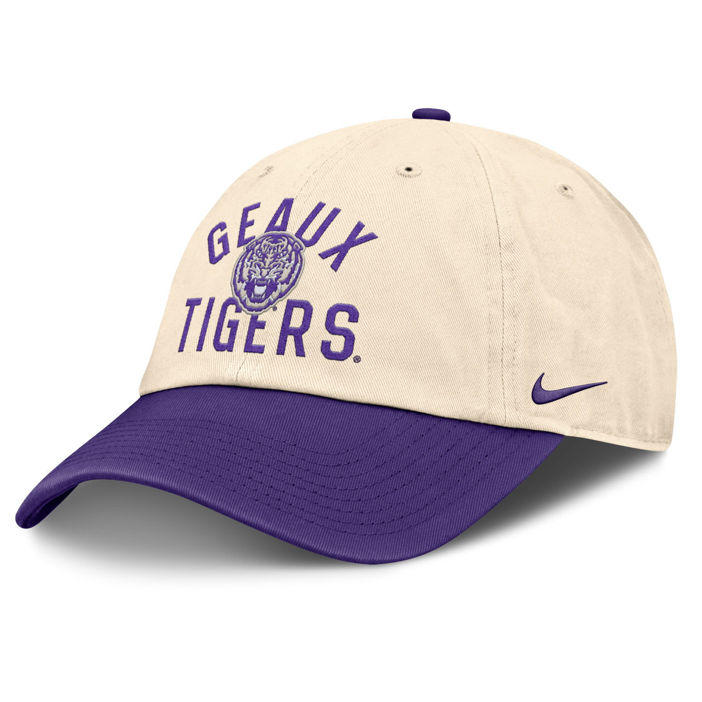LSU Tigers Nike Unisex 2026 Primetime Natural 2-Tone Club Adjustable Hat - Natural