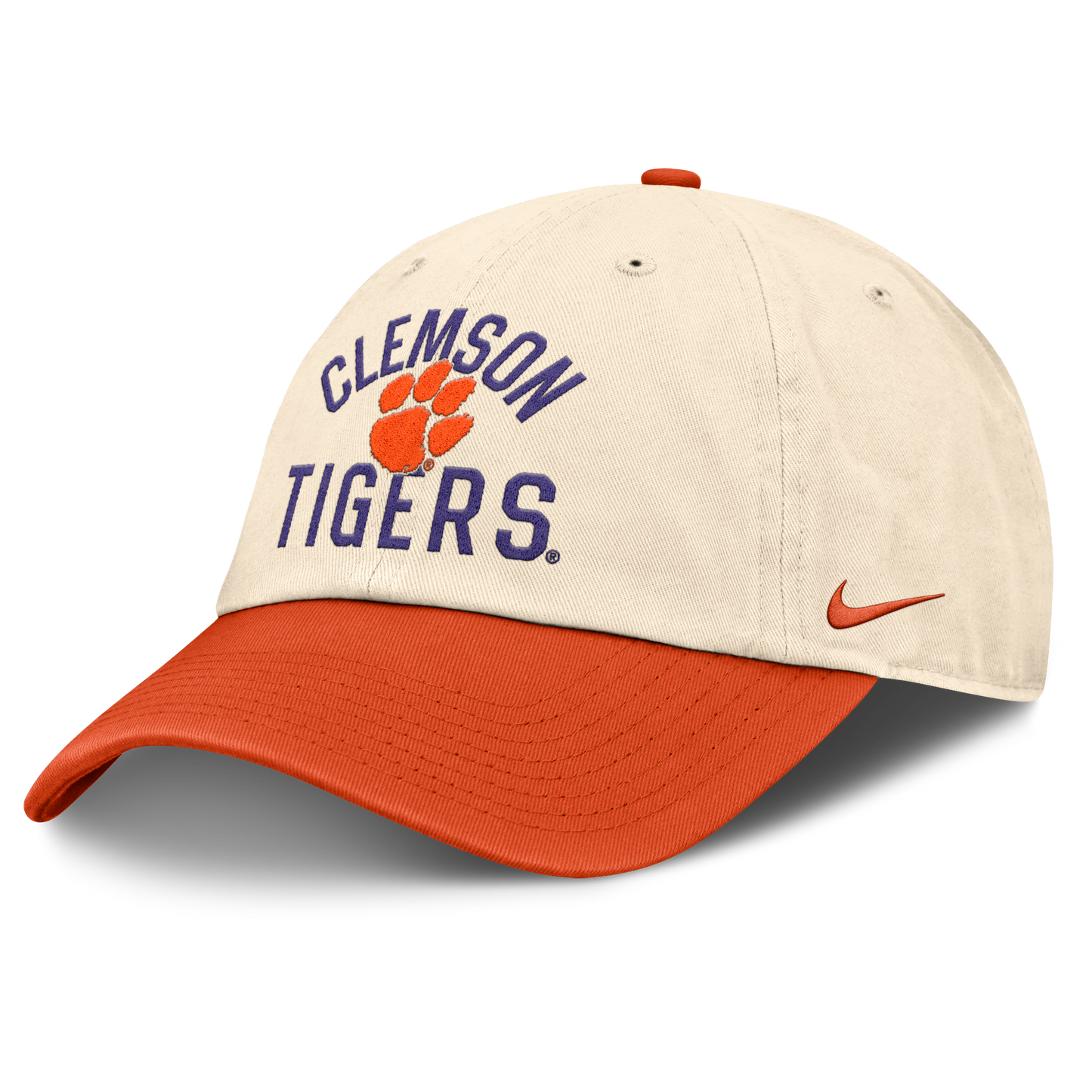 Clemson Tigers Nike Unisex 2026 Primetime Natural 2-Tone Club Adjustable Hat - Natural