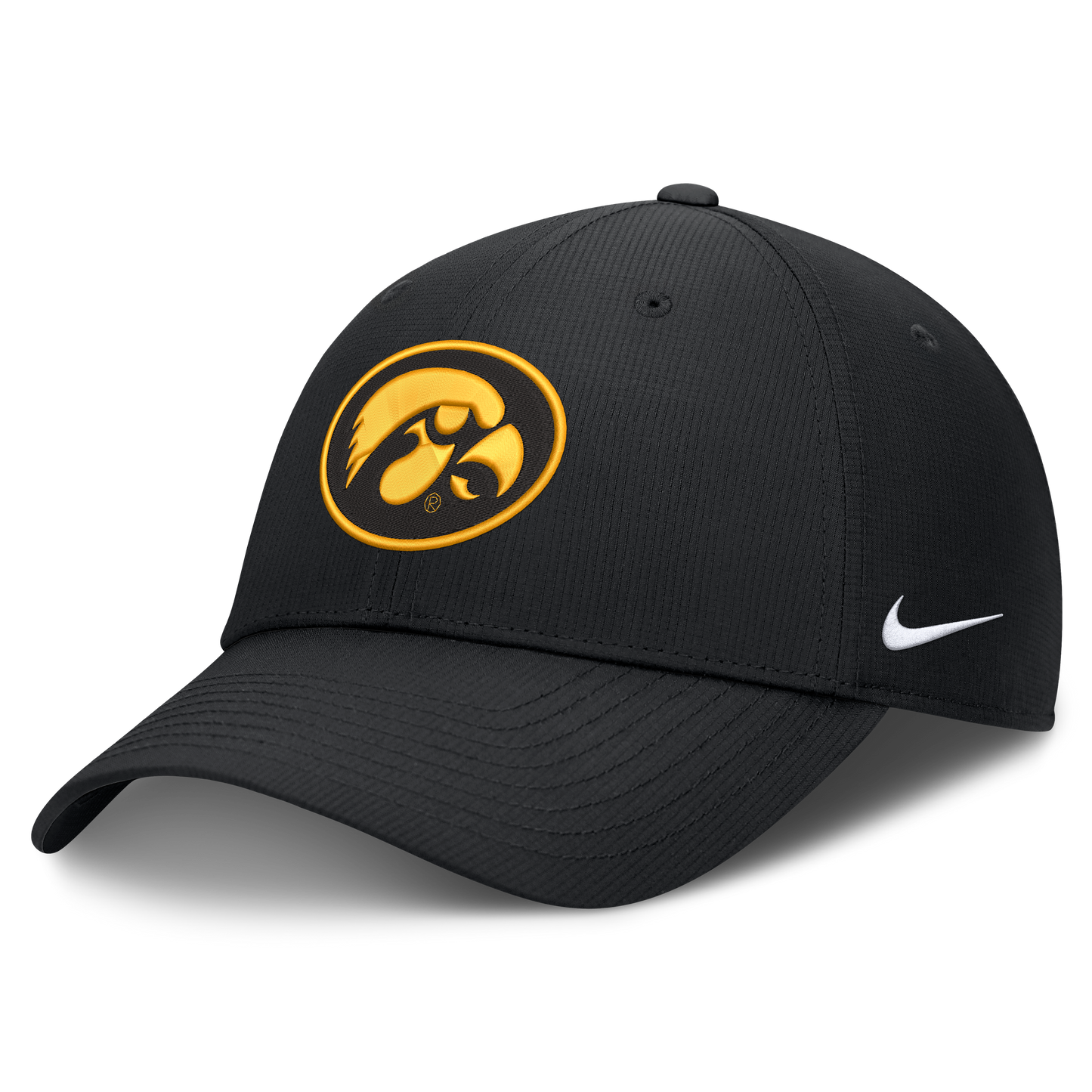 Iowa Hawkeyes Black Nike Club Performance Adjustable Hat-Alt Logo