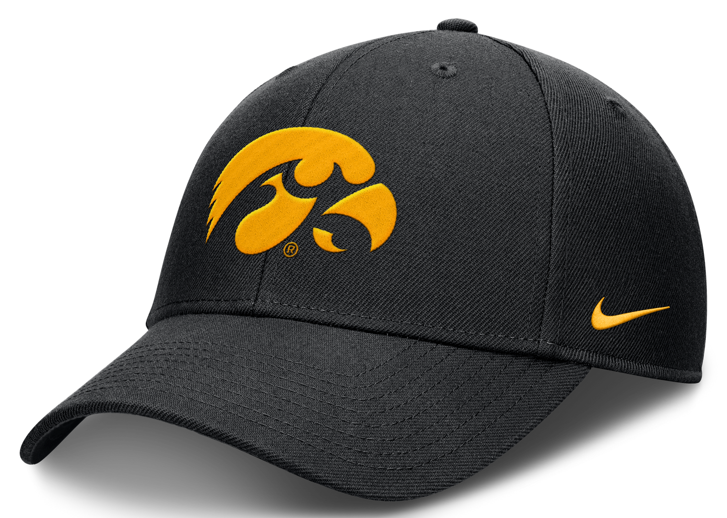 Iowa Hawkeyes Black Nike Rise Adjustable Hat