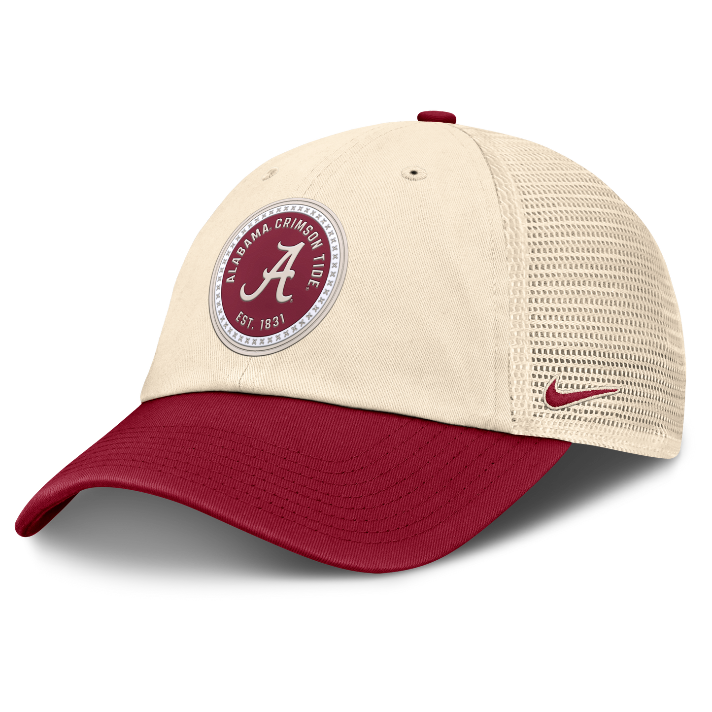 Men's Alabama Crimson Tide Nike Club Primetime Unstructured Trucker Cap-Natural