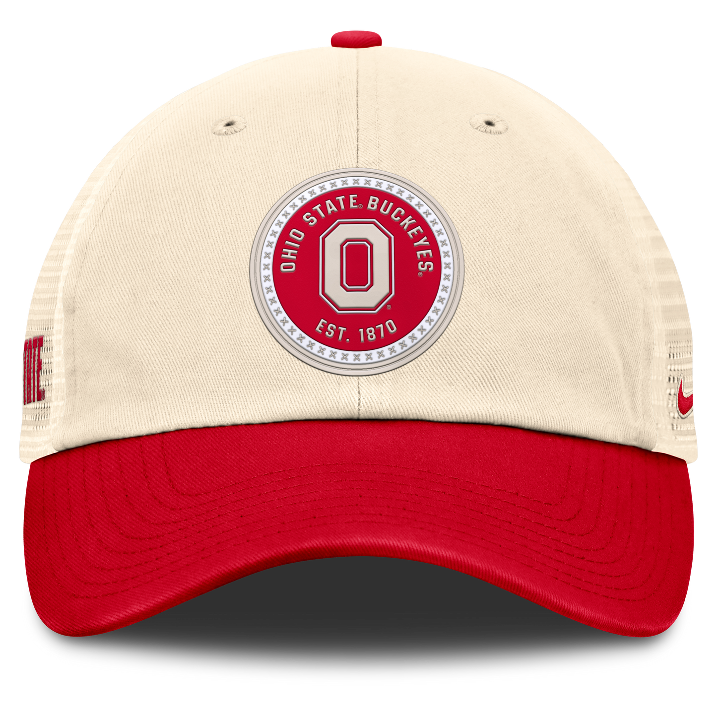 Men's Ohio State Buckeyes Nike Club Primetime Unstructured Trucker Cap-Natural