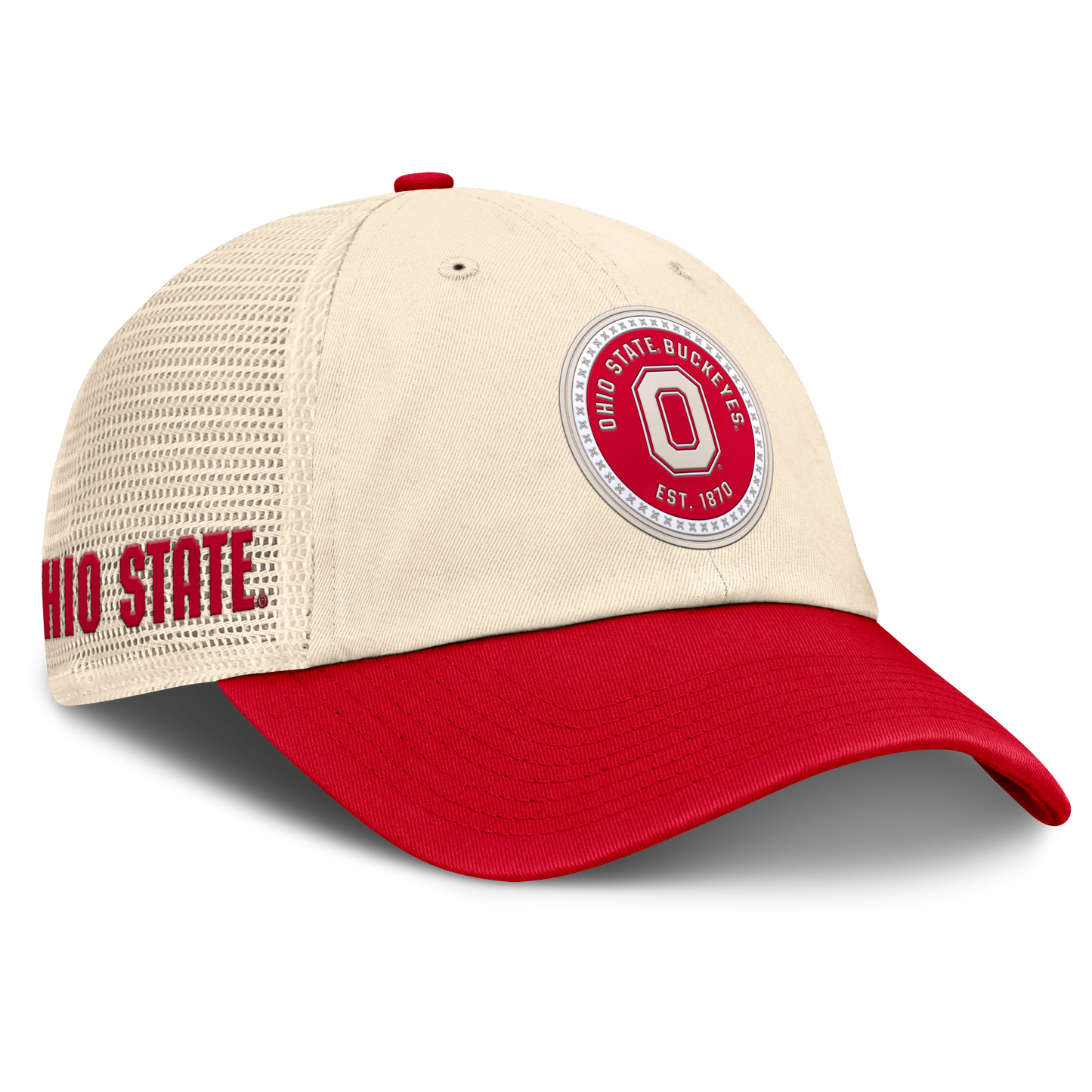 Men's Ohio State Buckeyes Nike Club Primetime Unstructured Trucker Cap-Natural