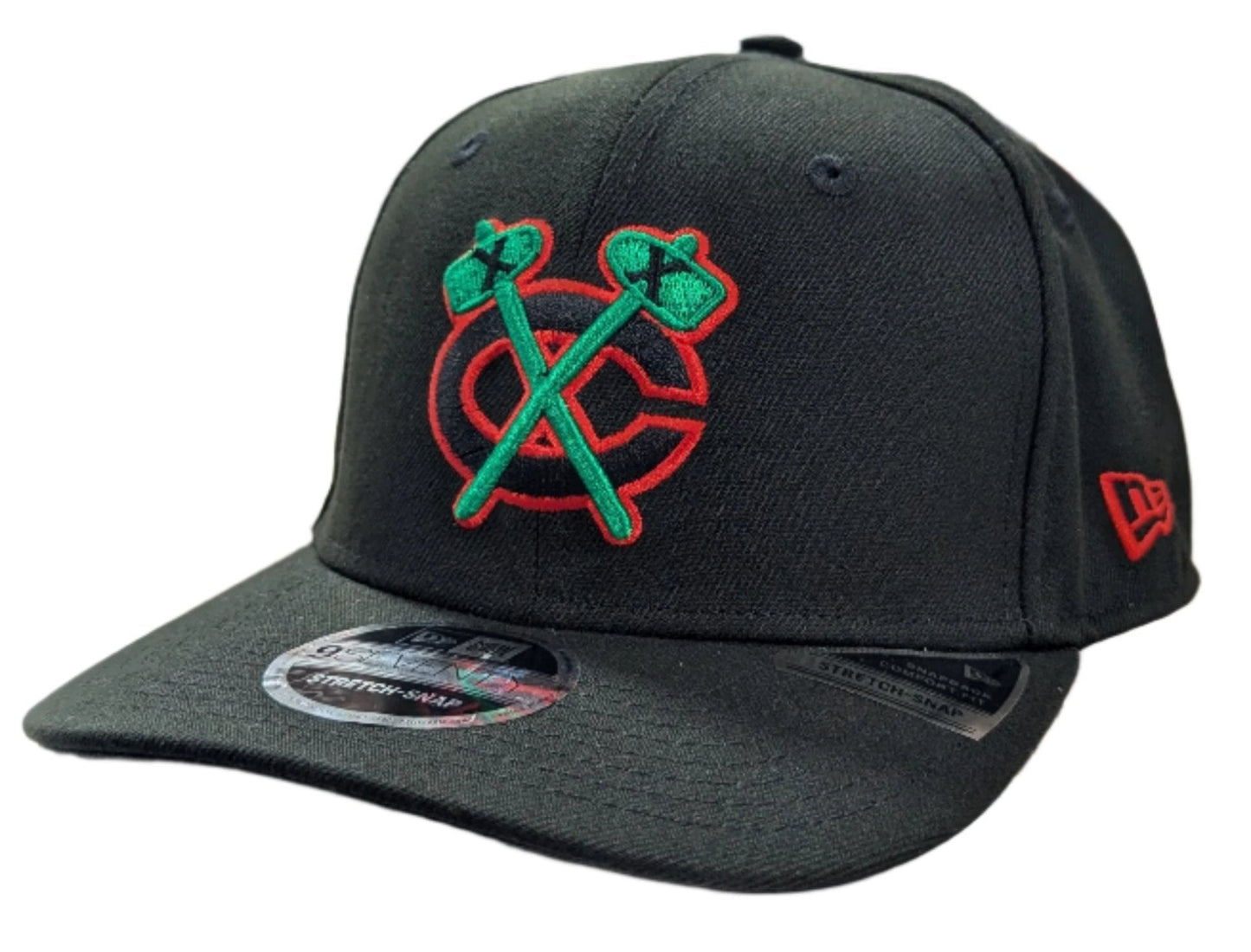 Chicago Blackhawks New Era NHL Reverse OTC Black 9SEVENTY Adjustable Hat