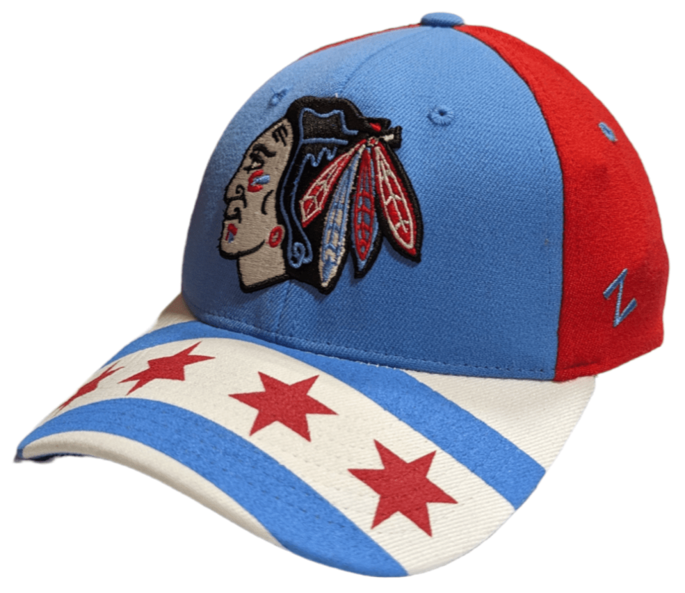 Mens NHL Chicago Blackhawks City Flag Blue/Red Zephyr Flex Hat