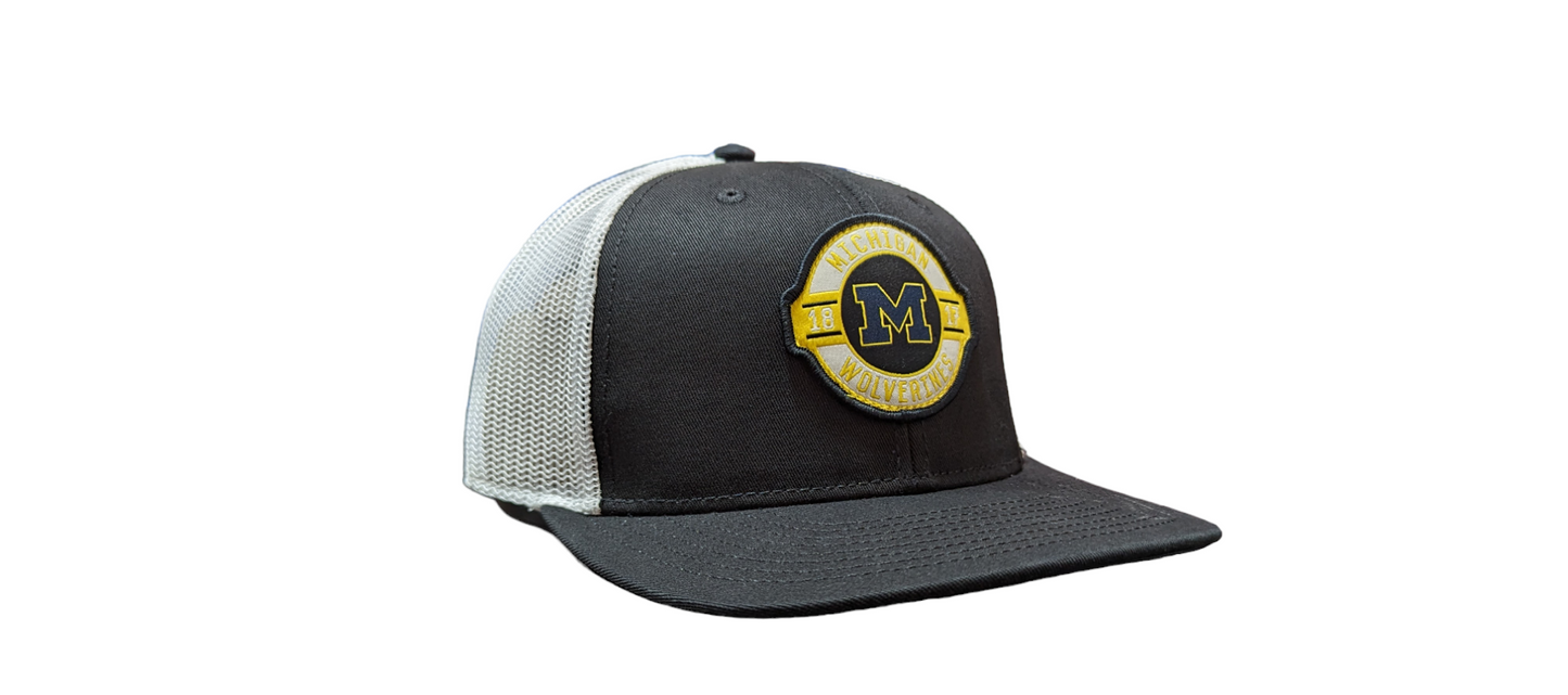 Michigan Wolverines NCAA Top Of The World Black/White Adjustable Trucker Hat