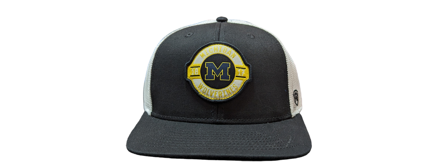 Michigan Wolverines NCAA Top Of The World Black/White Adjustable Trucker Hat
