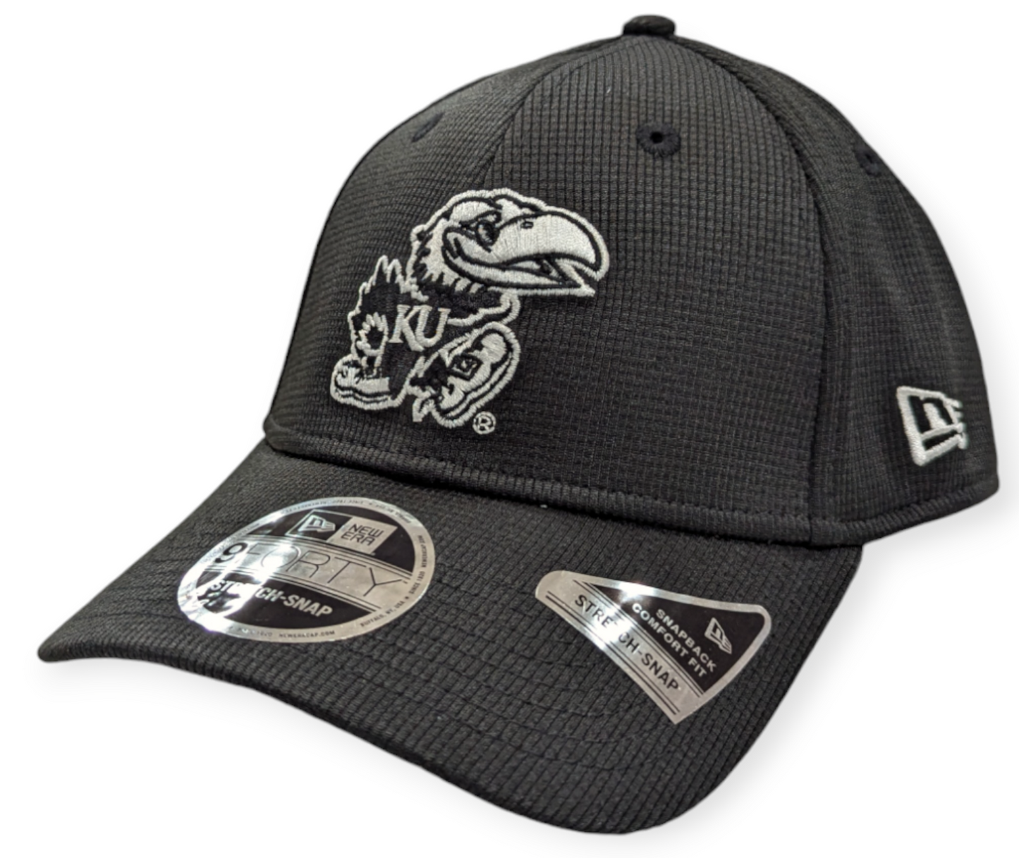 Kansas Jayhawks New Era Black Pivot 9FORTY Adjustable Hat