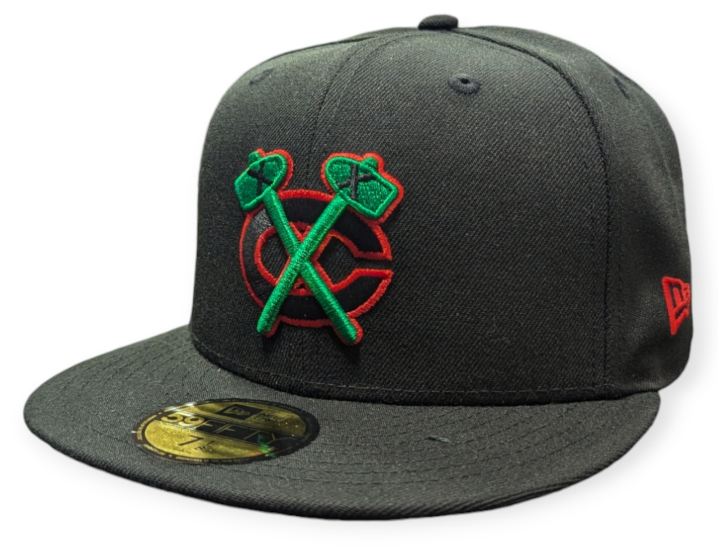 Chicago Blackhawks New Era Black Reverse OTC 59FIFTY Fitted Hat