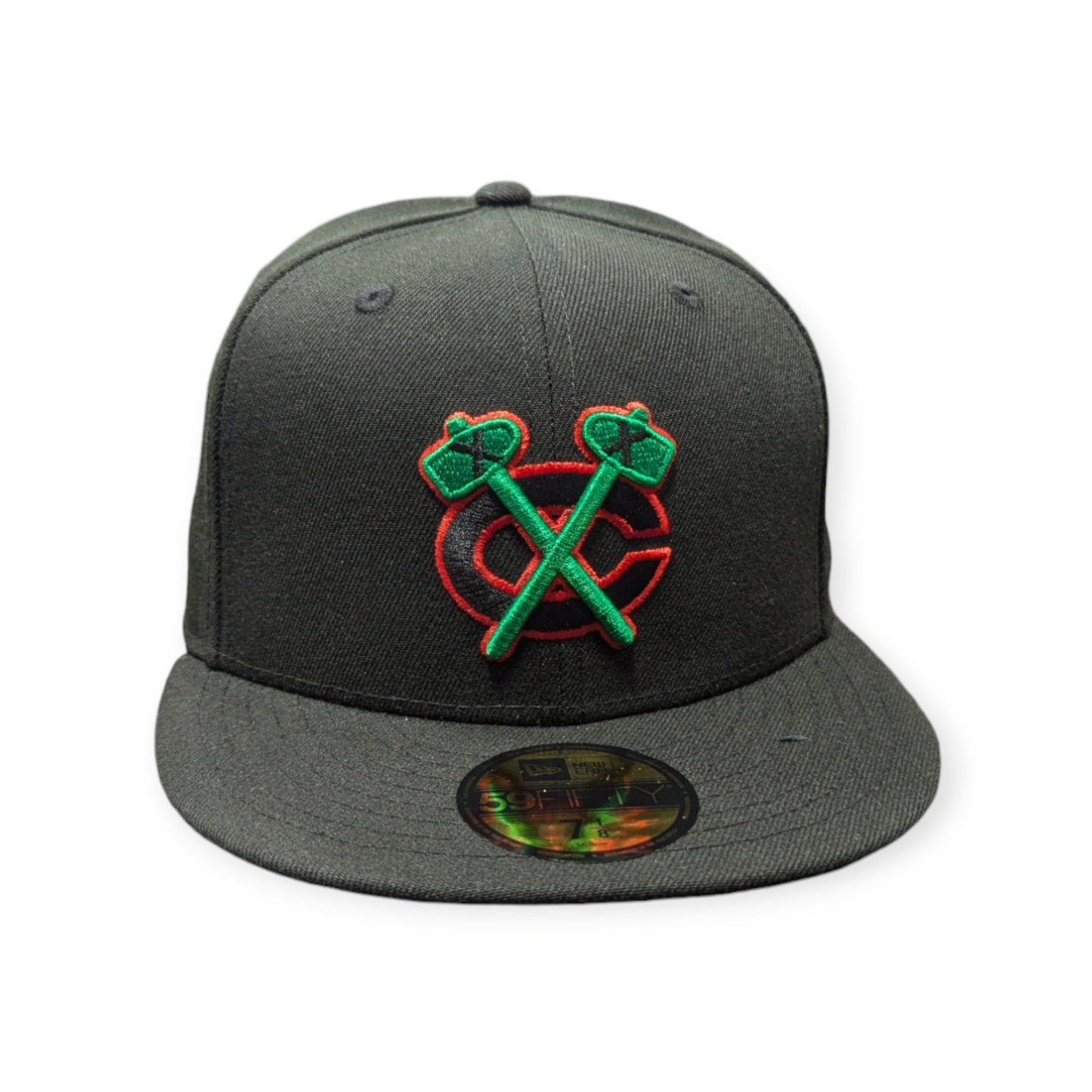 Chicago Blackhawks New Era Black Reverse OTC 59FIFTY Fitted Hat